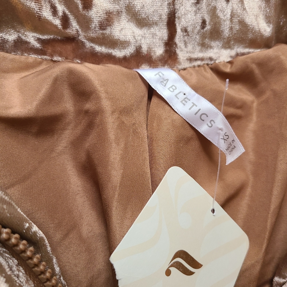 Fabletics Gold and Brown Puffer Jacket - Picture 2 of 4